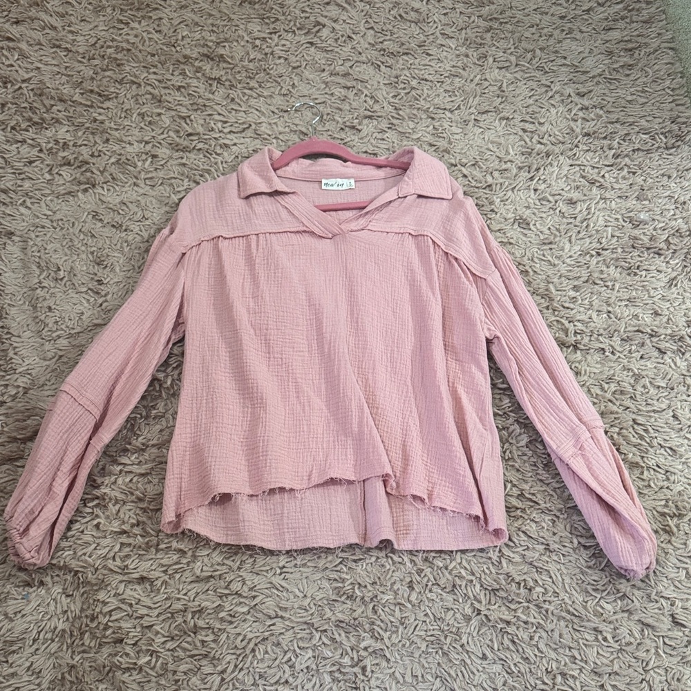 Light Pink Textured Blouse